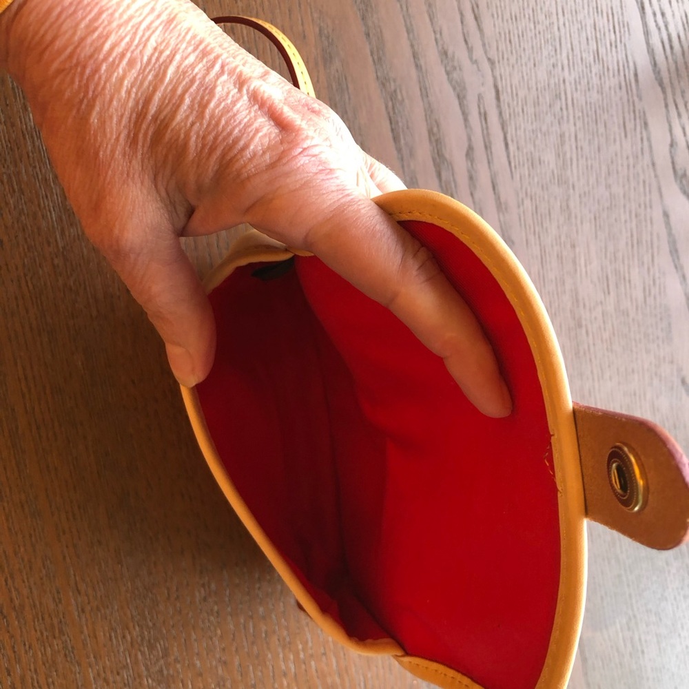 Dooney & Bourke Orange Patent Wristlet with Tan Trim - Picture 3 of 7